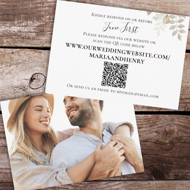 Carte D'accompagnement Réponse élégante du Mariage de code QR (Créateur téléchargé)