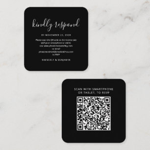 Carte D'accompagnement Réponse élégante du Mariage de code QR RSVP