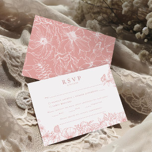 Carte D'accompagnement Réponse pour un mariage de jardin simple et élégan