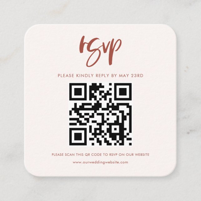Carte D'accompagnement Réponse RSVP du code QR élégant et moderne (Devant)