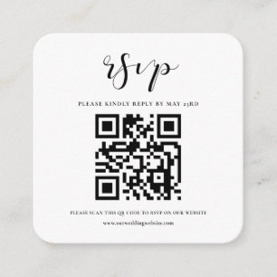 Carte D'accompagnement Réponse RSVP simple et élégante par code QR