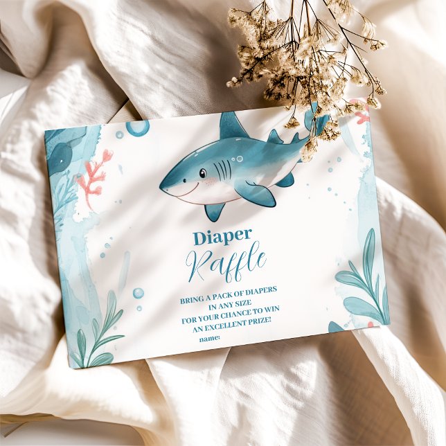 Carte D'accompagnement Requin sous l'océan Mer Animaux Diapper Raffle (Créateur téléchargé)