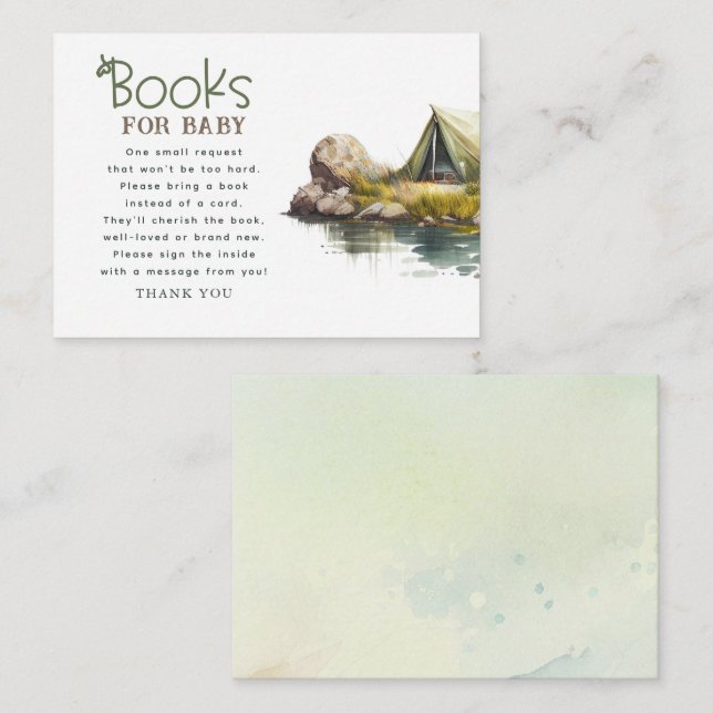 Carte D'accompagnement Réservez Pour Baby Camping Baby shower Demande Car (Devant / Derrière)