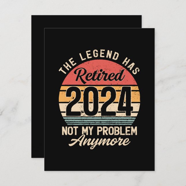 Carte D'accompagnement Retraité 2024 Pas mon problème plus (Devant / Derrière)