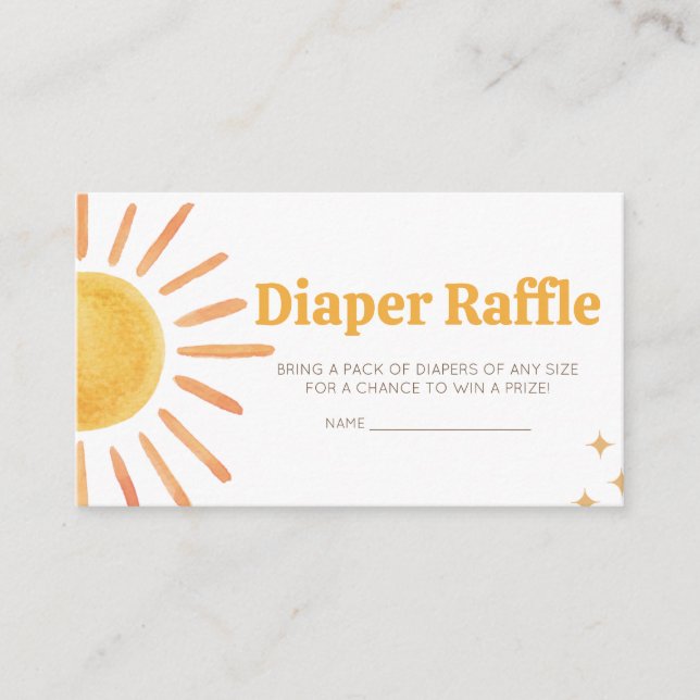 Carte D'accompagnement Retro Boho Sunshine Baby shower Diaper Raffle (Devant)