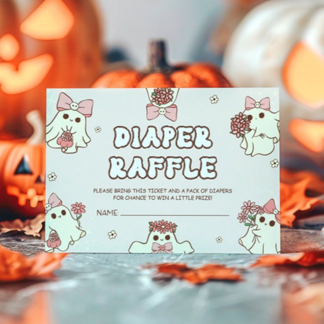 Carte D'accompagnement Retro Halloween Baby shower Déchets Raffle (Créateur téléchargé)