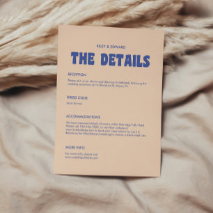 Carte D'accompagnement Retro Modern Bold Typographie Mariage Détails