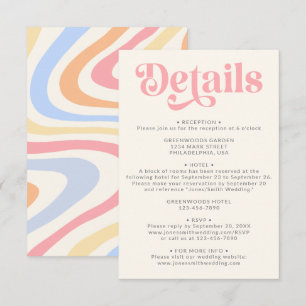 Carte D'accompagnement Retro Modern Pastel Détails du Mariage