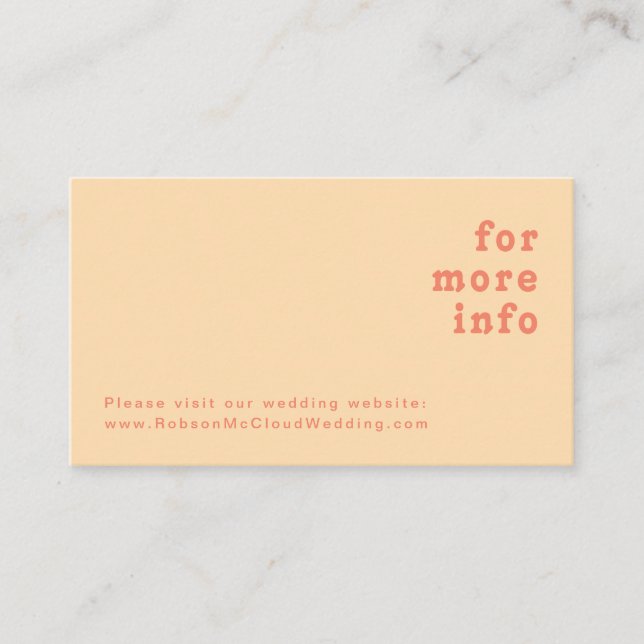 Carte D'accompagnement Rétro moderne | Site Mariage Orange Cream (Devant)