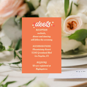 Carte D'accompagnement Retro Super Bold Typographie Colorful Mariage des