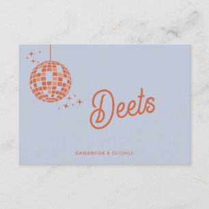 Carte D'accompagnement Retro Super les années 70 Cute Blue Orange Disco M