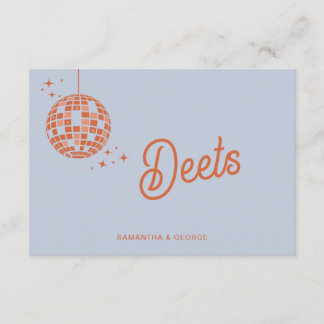 Carte D'accompagnement Retro Super les années 70 Cute Blue Orange Disco M