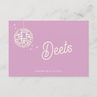 Carte D'accompagnement Rétro Super les années 70 Cute Ivory Pink Disco Ma