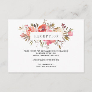 Carte D'accompagnement Rêve Rose Enceinte de Réception de Mariage Flora