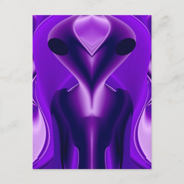 Carte D'accompagnement Rêves arc-en-ciel violet 3D, Alien (Devant)