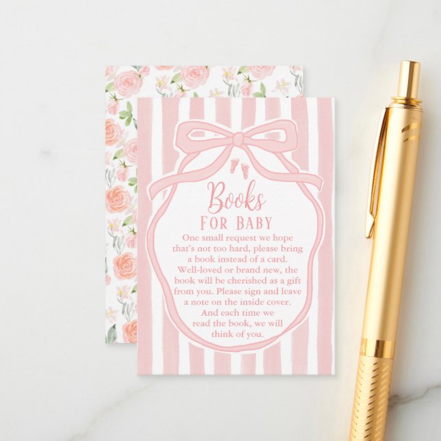 Carte D'accompagnement Ribbons Bows & Tots Book for Baby Encape Card (Devant/Arrière en situation)
