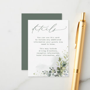 Carte D'accompagnement Rien De Fancy Just Love Eucalyptus Green Details