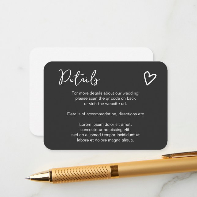 Carte D'accompagnement Rien de fantaisie Juste l'amour Simple QR Code (Devant/Arrière en situation)