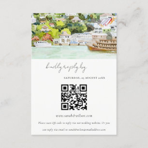 Carte D'accompagnement River Cruise Campagne Mariage RSVP QR Code