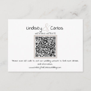 Carte D'accompagnement Robe de mariage moderne Elegant Silhouette Code QR