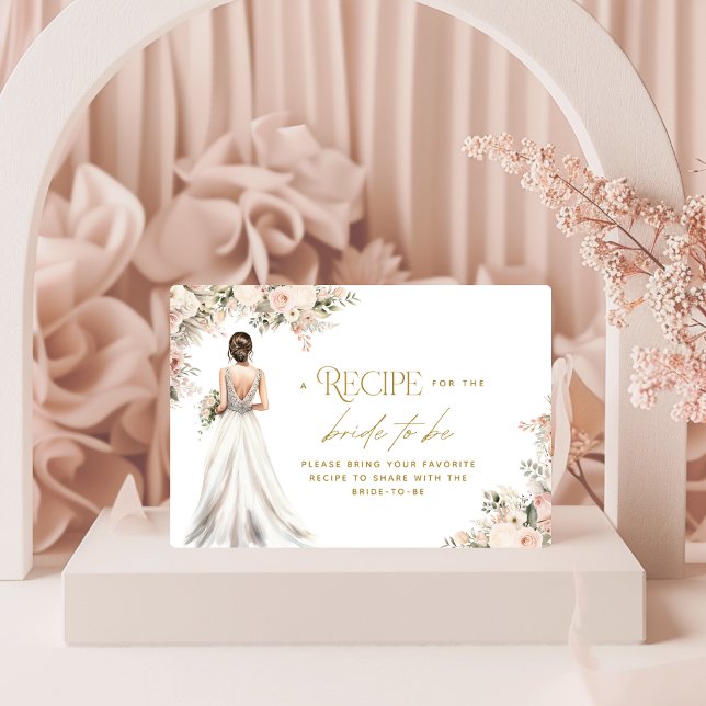 Carte D'accompagnement Robes de mariée Brunette Recette Baby Shower Marié (Créateur téléchargé)