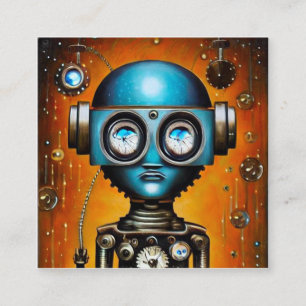 Carte D'accompagnement Robot futuriste rétro