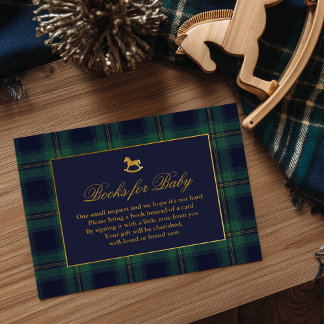 Carte D'accompagnement Rocking Horse Plaid Baby Shower Books for Baby