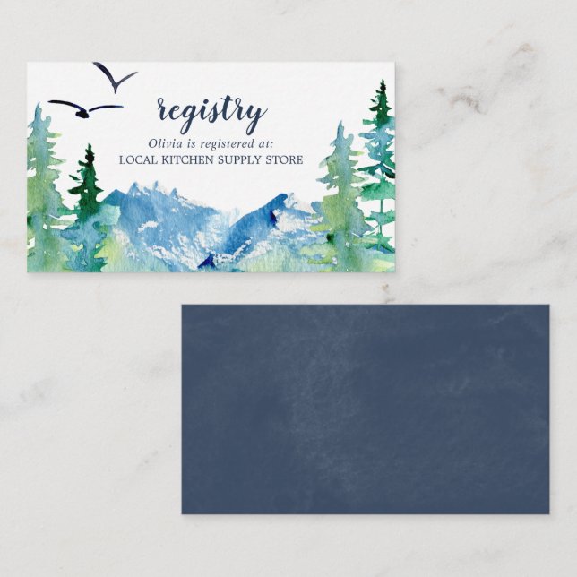 Carte D'accompagnement Rocky Mountain Destination Wedding Cadeau Registre (Devant / Derrière)