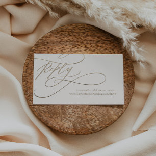 Carte D'accompagnement Romantic Gold and Ivy Mariage Website RSVP