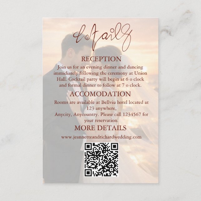 Carte D'accompagnement Romantic Sunset Beach Vows Wedding Photo (Dos)