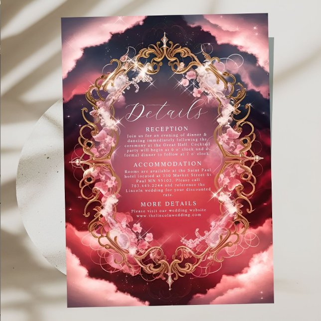 Carte D'accompagnement Romantique baroque thème mystique Mariage (Créateur téléchargé)