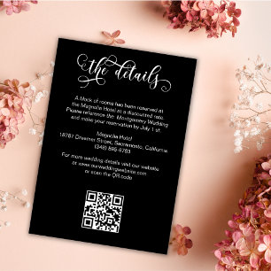 Carte D'accompagnement Romantique Callighraphy gothique Détails du Mariag