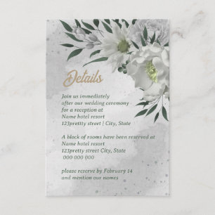 Carte D'accompagnement romantique fleurs blanches mariage