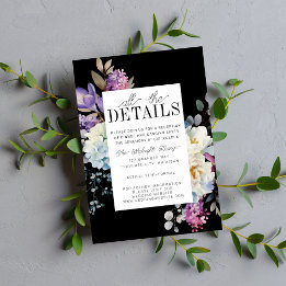 Carte D'accompagnement Romantique Floral Moody Dark Flowers Mariage