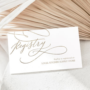 Carte D'accompagnement Romantique Gold Calligraphie Flourdissements Regis