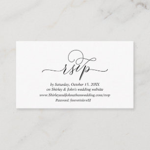 Carte D'accompagnement Romantique moderne, Script noir, site en ligne RSV