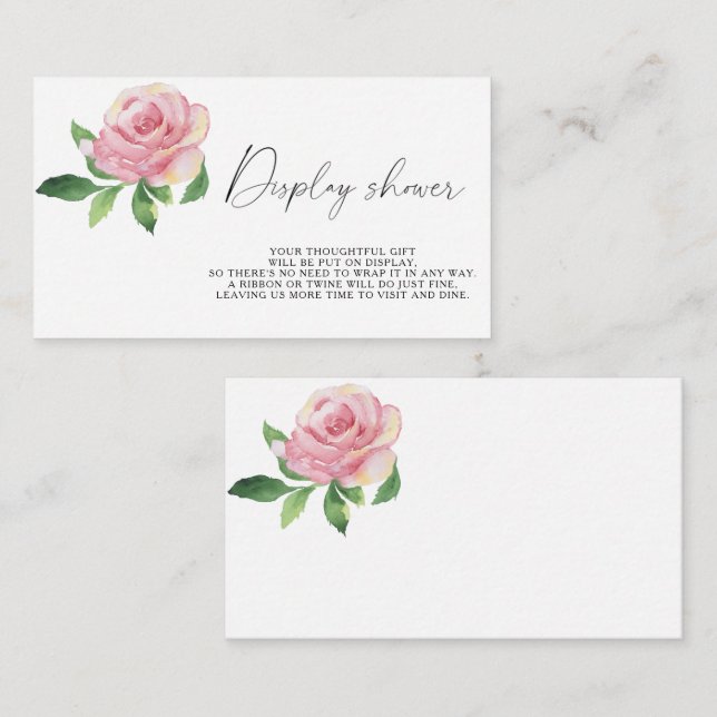 Carte D'accompagnement Rose - Afficher la douche (Devant / Derrière)