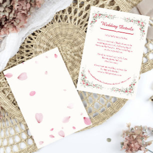 Carte D'accompagnement Rose Aquarelle Floral Elégant Mariage chrétien