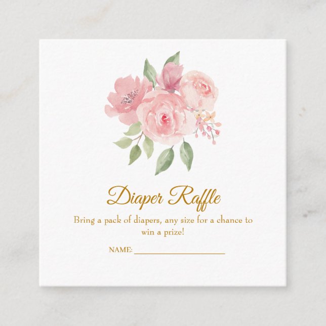 Carte D'accompagnement ROSE Aquarelle Raffin (Devant)