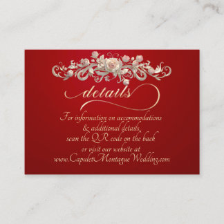 Carte D'accompagnement Rose Arc Border, QR Code - Red