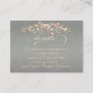 Carte D'accompagnement Rose Arc Border, QR Code - Sage