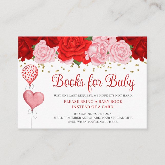 Carte D'accompagnement Rose Balloon de Saint Valentin pour bébé (Devant)