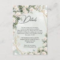 Rose blanche anglaise vert eucalyptus et or