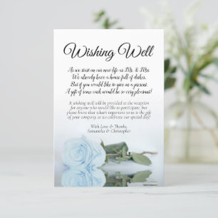 Carte D'accompagnement Rose bleu clair Mariage désirant bien poème
