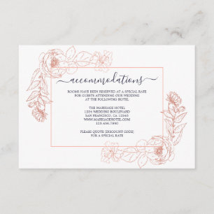 Carte D'accompagnement Rose bleu foncé Gold Floral Informations sur le Ma