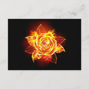 Carte D'accompagnement Rose de feu en fleurs