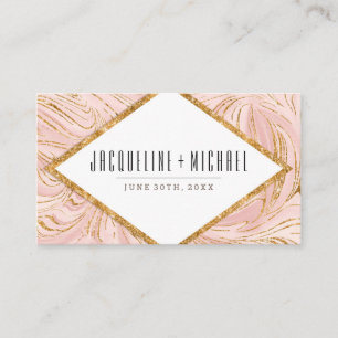 Carte D'accompagnement Rose de réception de mariage Gold Parties scintill