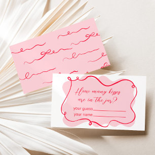 Carte D'accompagnement Rose et rouge main dessinée ondulé combien de bais
