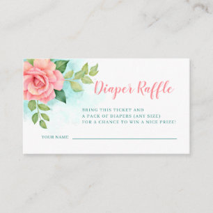 Carte D'accompagnement Rose floral Baby shower rose Barreau