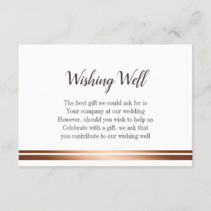 Carte D'accompagnement Rose Gold Cuivre Blanc Mariage Wishing well